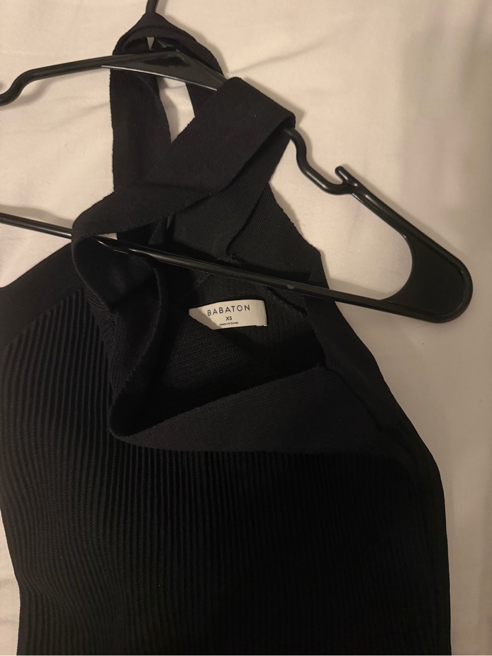 Babaton Aritzia Ribbed Crisscross Halter Bodycon Dress - Black - Picture 4 of 4